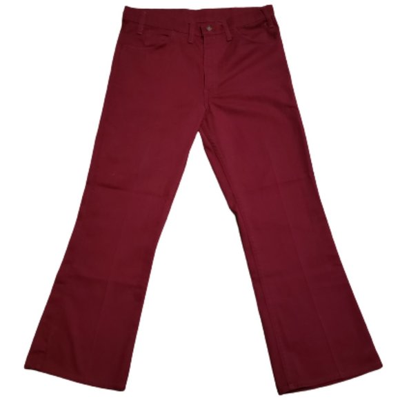 Vintage Levi's Sta-Prest Flared Jeans Red Men's 32 Big E Denim Retro Western 70s